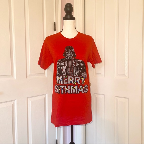 Star Wars Darth Vader Merry Christmas red short sleeve tshirt, size small - Picture 2 of 9